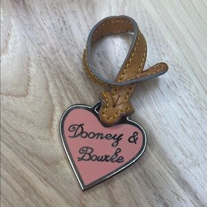 Dooney & Bourke Pink Heart Key Charm with Tan Leather Strap